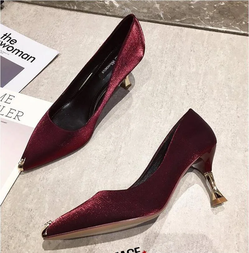 Women's Shoes Spring 2022 New Korean Style High Heels Stiletto Shallow Mouth Professional Working Women High Heels Single Shoes