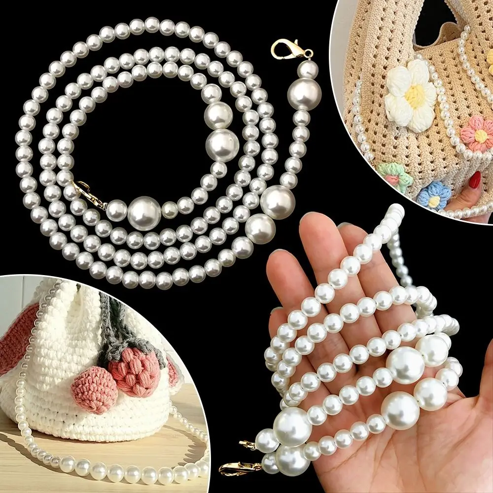 Fashion Bags Accessories Pearl Strap Replacement 70/90/100/110/120cm Shoulder Strap DIY Long Beaded Chain Bag