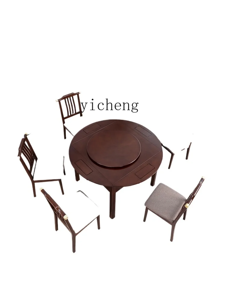 

ZF Mahjong Machine Dining Table Automatic Household Folding round Table Mute Electric Solid Wood