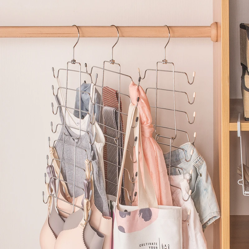 شماعة متعددة الوظائف للملابس والملابس الداخلية، شماعة سحرية موفرة للمساحة، خطاف معطف بلاستيكي على الطراز الشمالي للخزانة