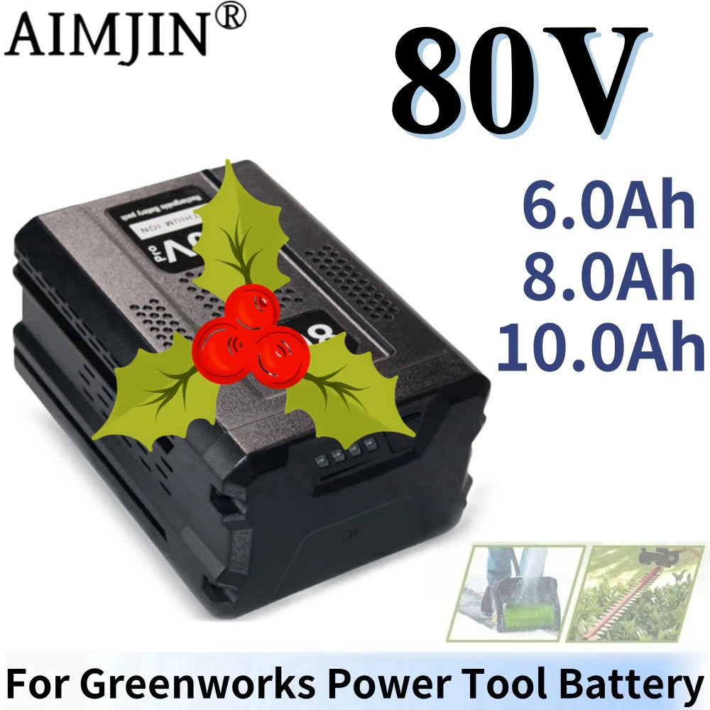 high-quality 80V 6.0/8.0/10.0Ah Replacement Battery for Greenworks 80V Max Lithium Ion Battery GBA80200 GBA80250 GBA80400 GBA805