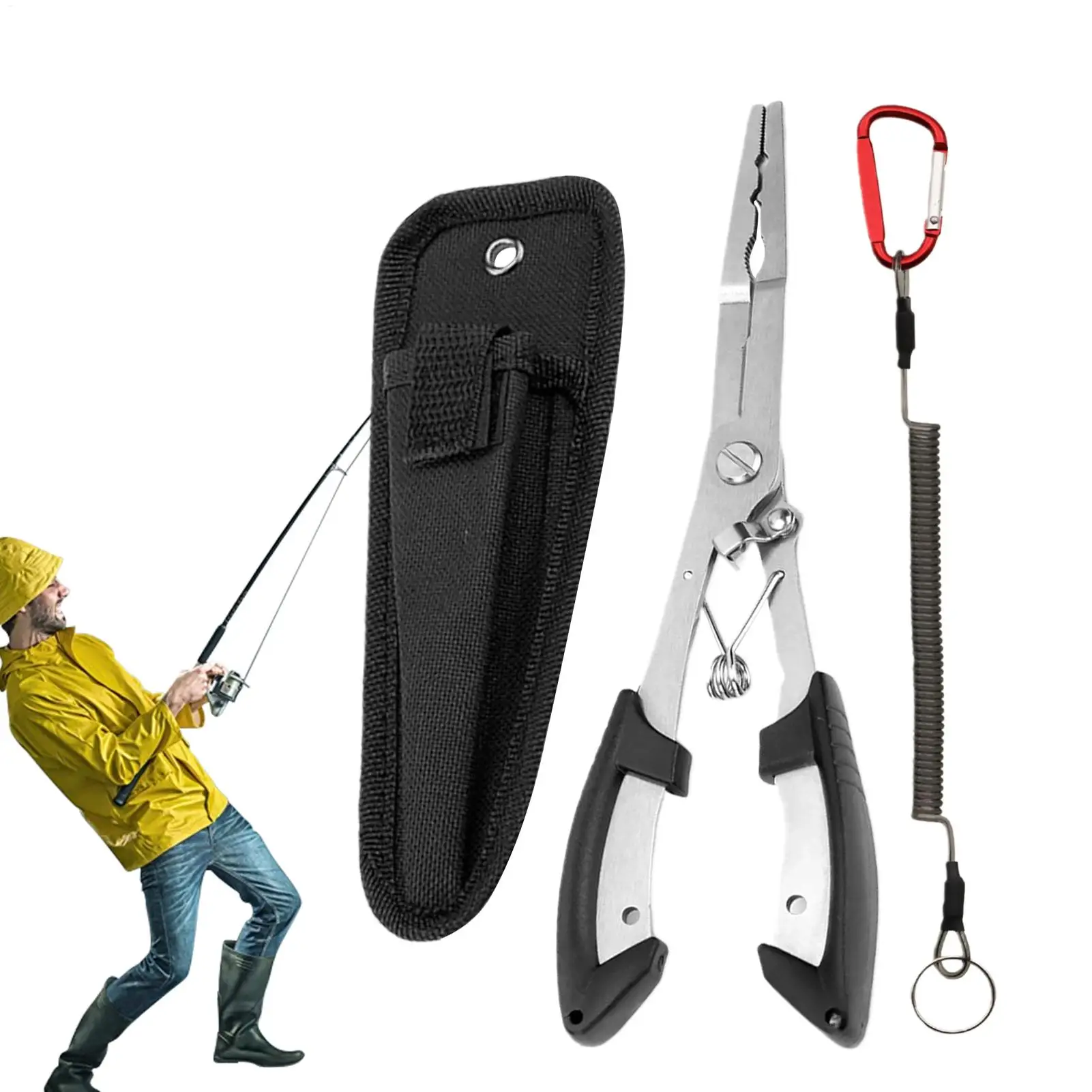 

Saltwater Fishing Pliers Stainless Steel Multi-function Line Cutter 8.4 Inch Fishing Pliers With Safety Lock For Saltwater