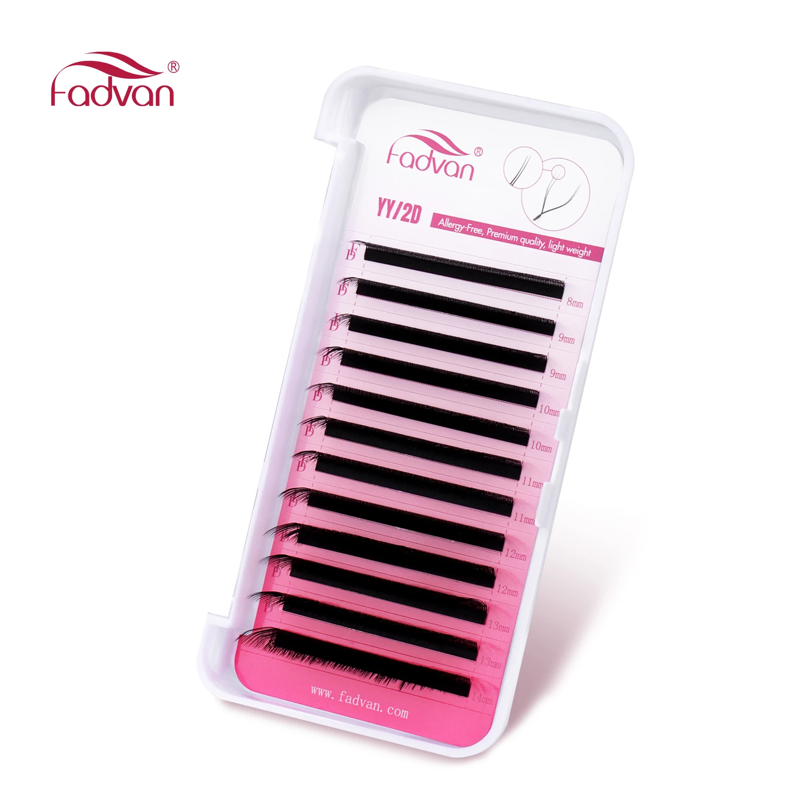 FADVAN LR Curl YY شكل رموش تمديد لينة قسط الرموش الصناعية ماكياج فردي أسود تقاطعات الجمال