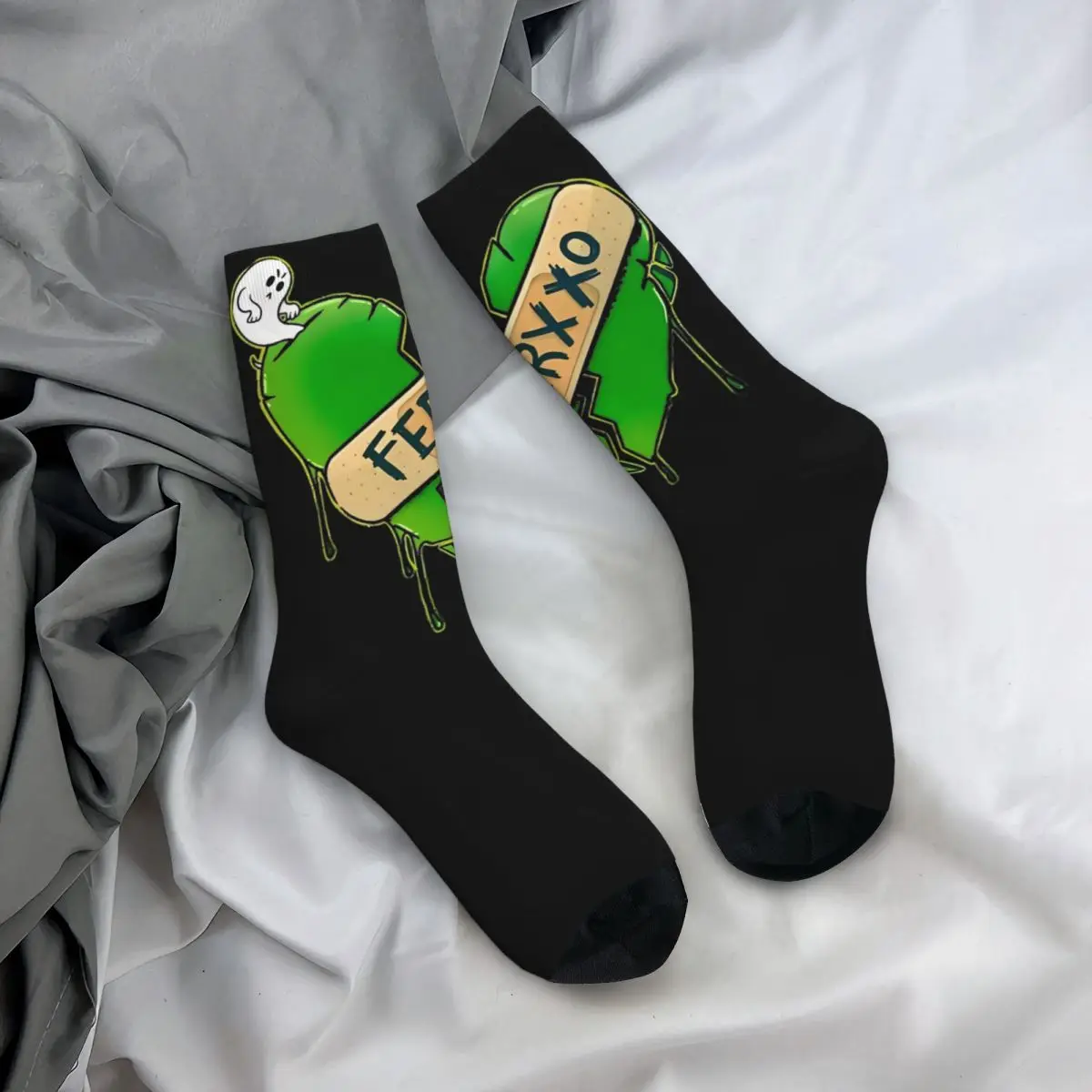 Feid Stockings Broken heart Pattern Funny Socks Autumn Non Skid Socks Men's Climbing Soft Socks