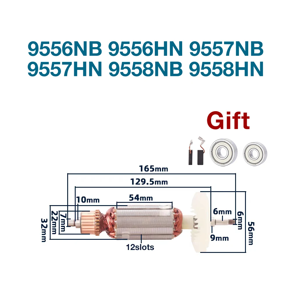 AC220-240 Rotor Armature Anchor Stator Coil Replacement for Makita 9556NB 9556HN 9557NB 9557HN 9558NB 9558HN Accessories