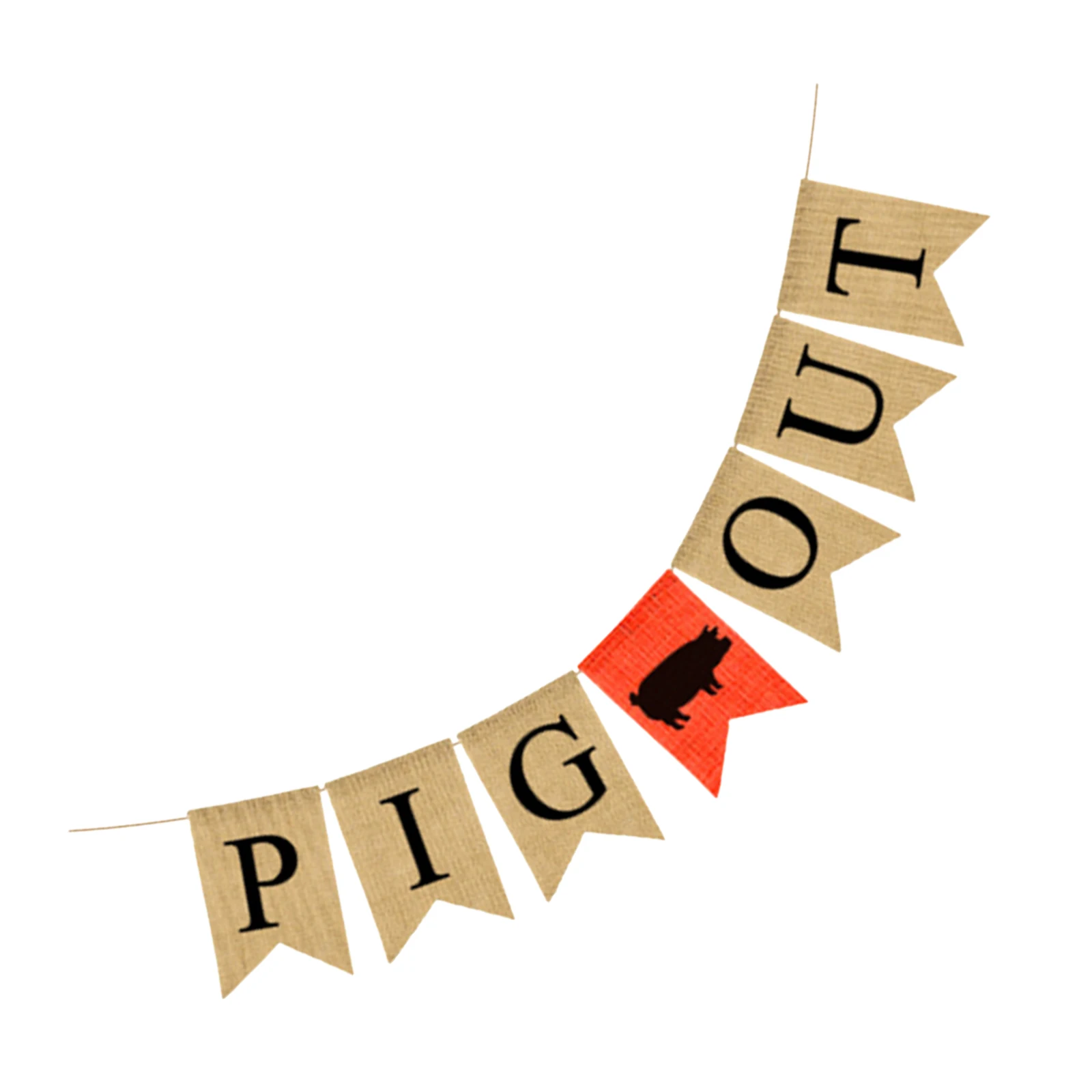 

Farm Themed Party Hanging Banners Letter Pull Flags Burlap Decorative Swallowtail Party Decoration Linen Material