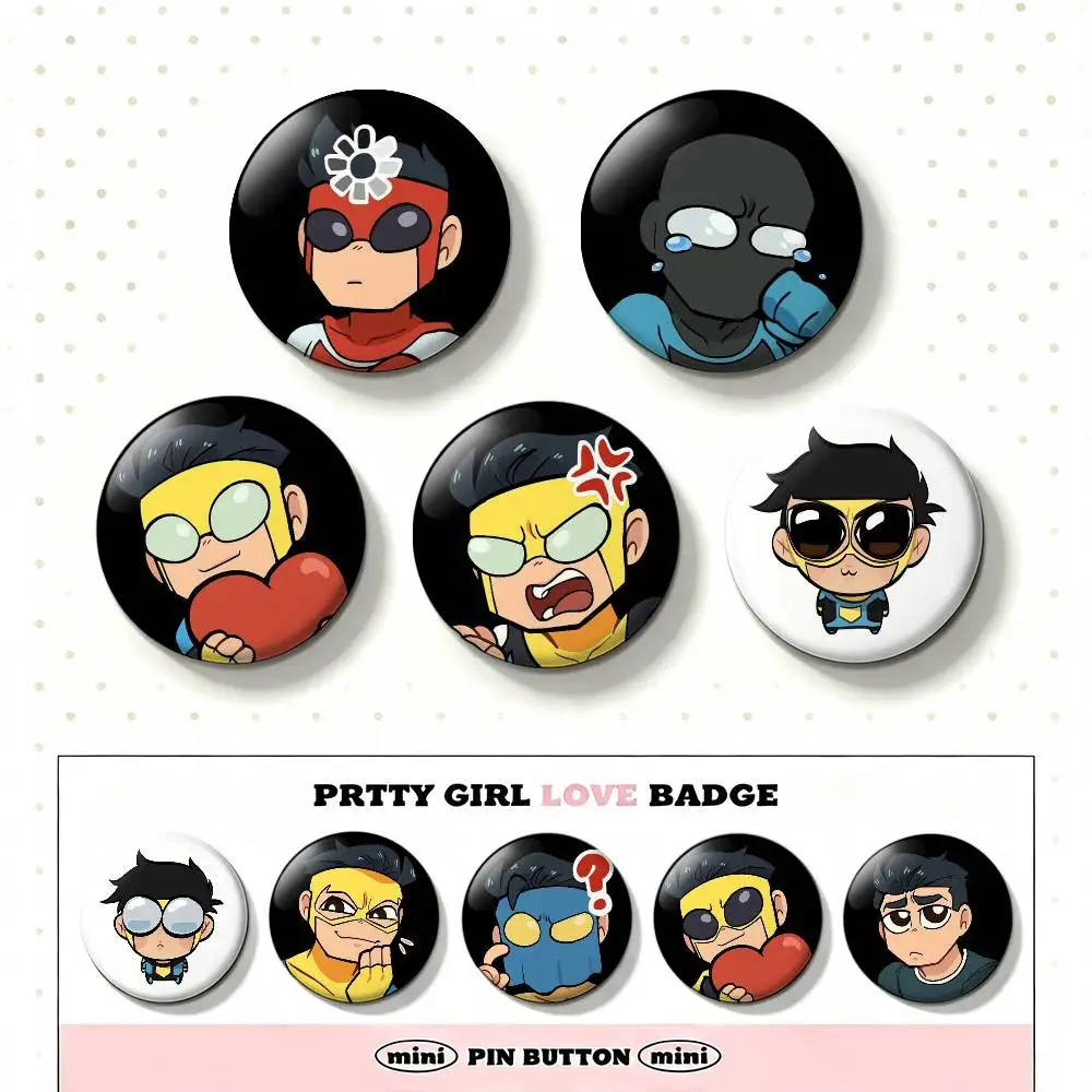 I-InvincibleS Chibis Laser Badge Applicable For Backpack Clothes Hats Decor Creative Accessories