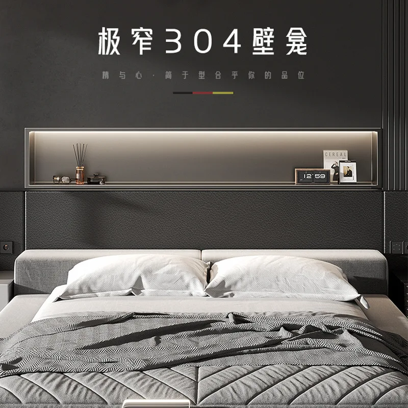 

304 stainless steel niche cabinet baffle metal TV cabinet niche embedded finished toilet bathroom rack