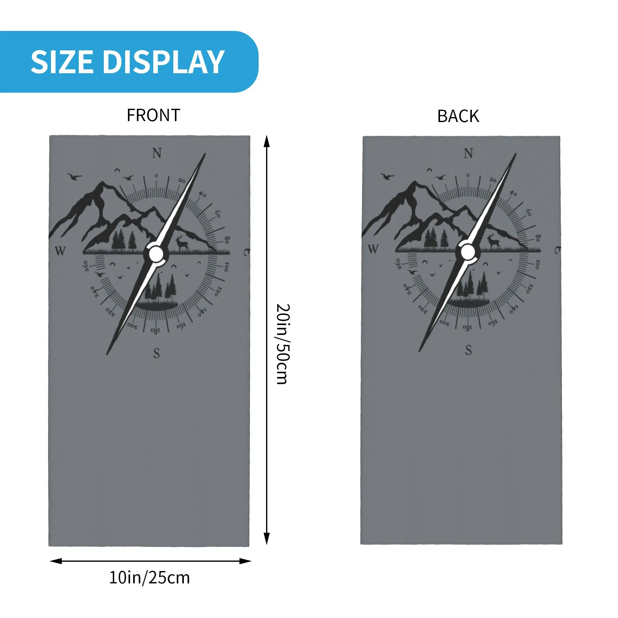 Custom Adventure Compass Winter Headband Neck Warmer Men Women Hiking Camping Tube Scarf  Face Bandana Gaiter