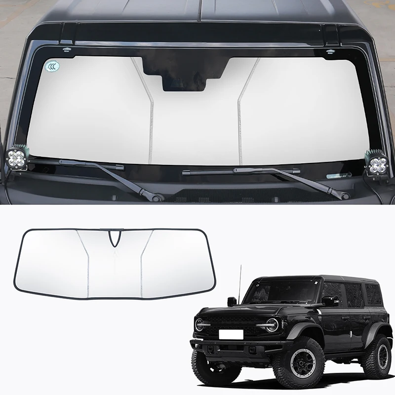 

Ford Bronco Sunscreen Front Gear Special Sunscreen Thermal Insulation Sunscreen Shield Car Window Sunshade Umbrella Glass Shield