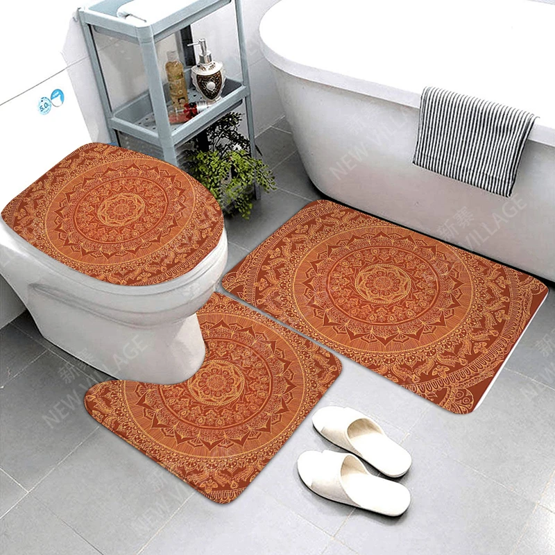 Anti-slip Bath Mats Bathroom Shower Mat Decor Absorbent Foot Mat Entrance Bathtub toilet rug Morocco vintage Persia boho Mandala