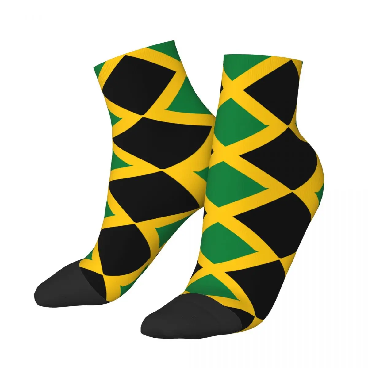 Funny Jamaican Flag Socks Women Men Warm 3D Printing Patriotism Football Sports Socks