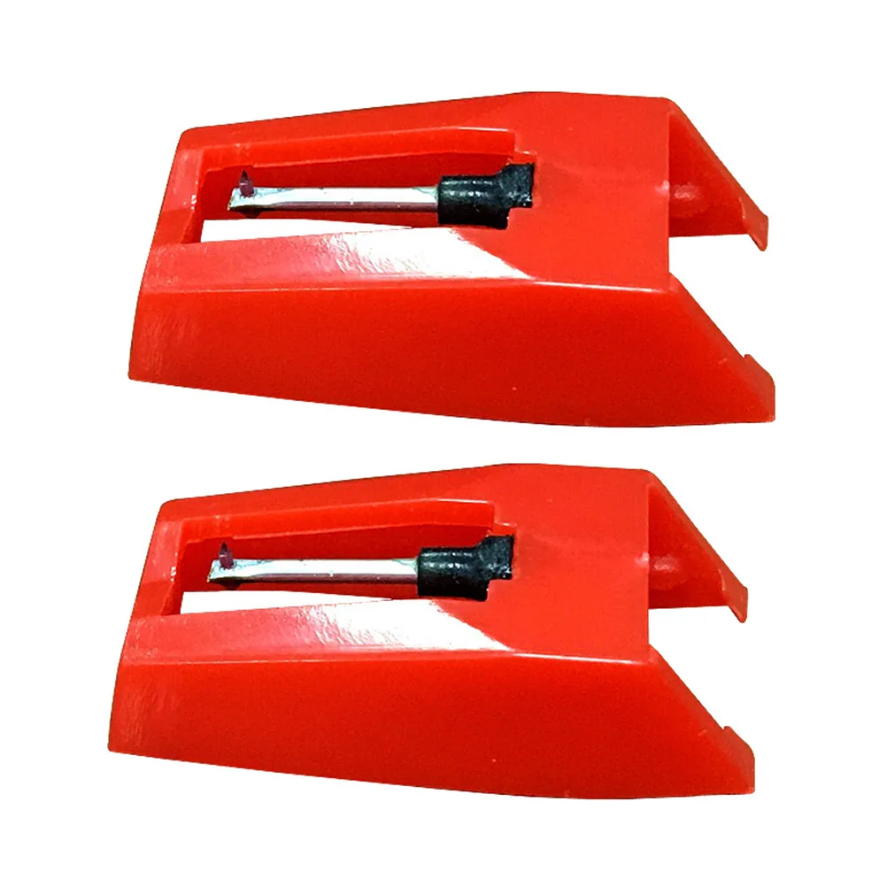 1 زوج الأحمر خمر القرص الدوار إبرة القلم استبدال الحاكي مشغل تسجيل ملحق سهلة التركيب إبرة الماس المخروطية #1