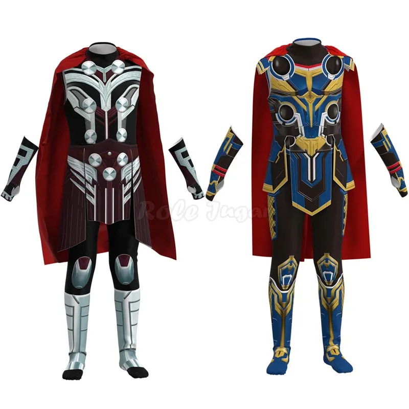 

Movie & TV Thor Donar Cosplay Costume Adult Kids Jumpsuit + Cloak Suit Halloween Carnival Party Stage Performance Outfits