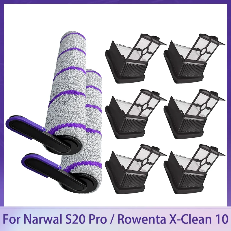 For Narwal S20 Pro / Rowenta X-Clean 10 Wet Dry Vacuum Cleaner Consumable Parts HEPA Filter Roller Brush Accessories