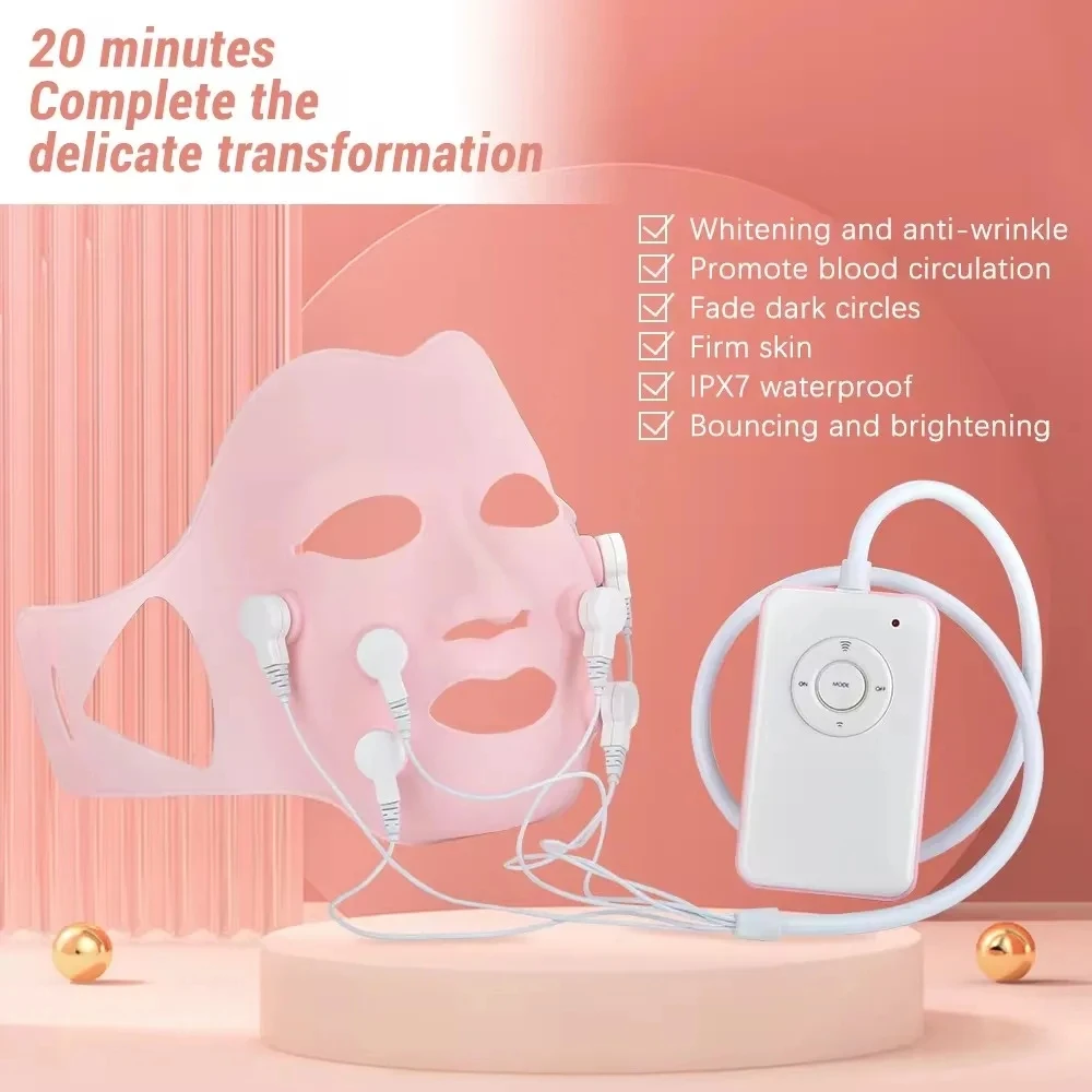 LED Mask Red Light Mask Skin Care Lift Devices Face Luminotherapy Massager LED Light Vibrating Wrinkle Remover Beauty Instrument