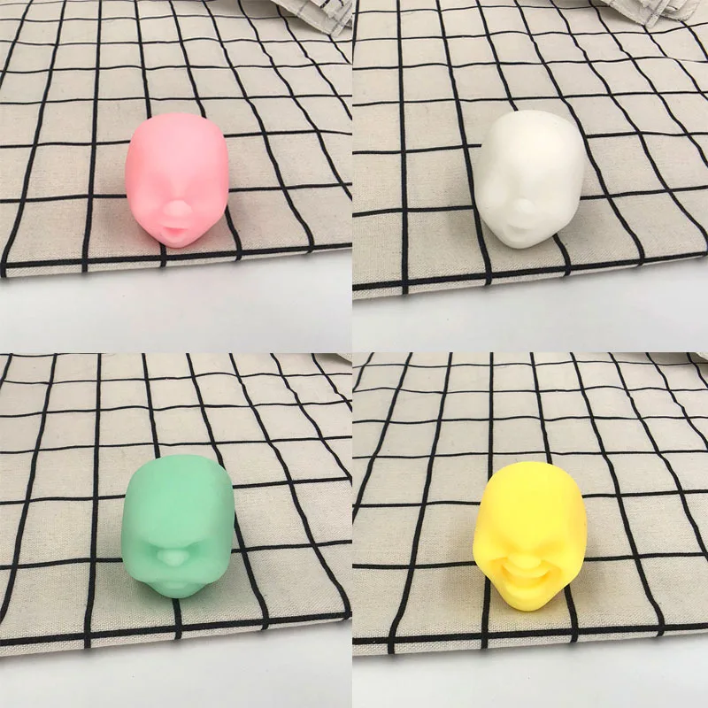 2024 Creative Fun Squeeze Pinch Party Gift Face Relax Stress Anti-Stress Ball Stress Relief Kawaii Fun Toys Funny Mini Face Doll