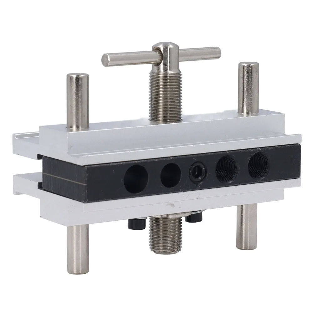 metric-adjustable-width-self-centering-doweling-jig-6-bushings-silver-finish-drilling-guide-3-in-1-dowel-jig-kit