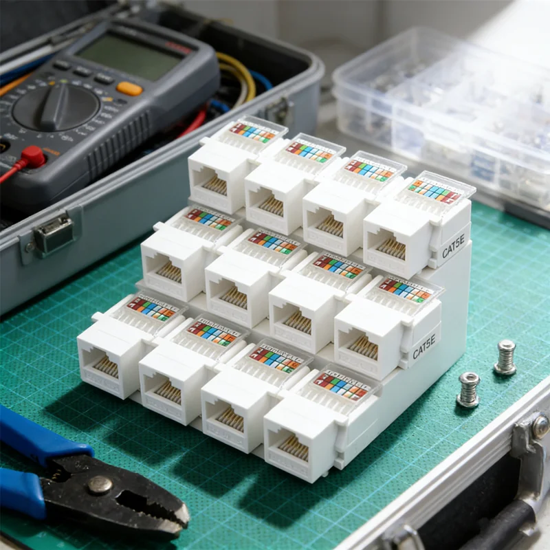 NEW CAT5e Professional Keystone Jack 10Pcs, RJ45 Ethernet Wall Jack Module, Network Cable Connector for Home & Office Wiring