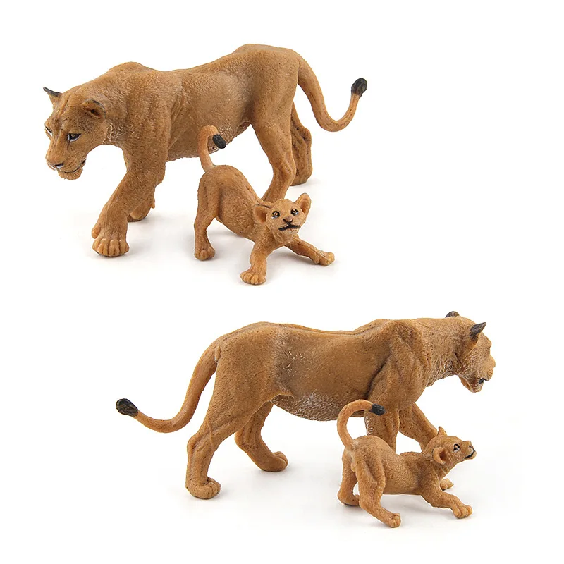 Dzikie zwierzęta Realistyczny symulowany model lwa Materiał PVC Cub The Lion Family Collection Decor Zabawki na prezenty urodzinowe dla dzieci