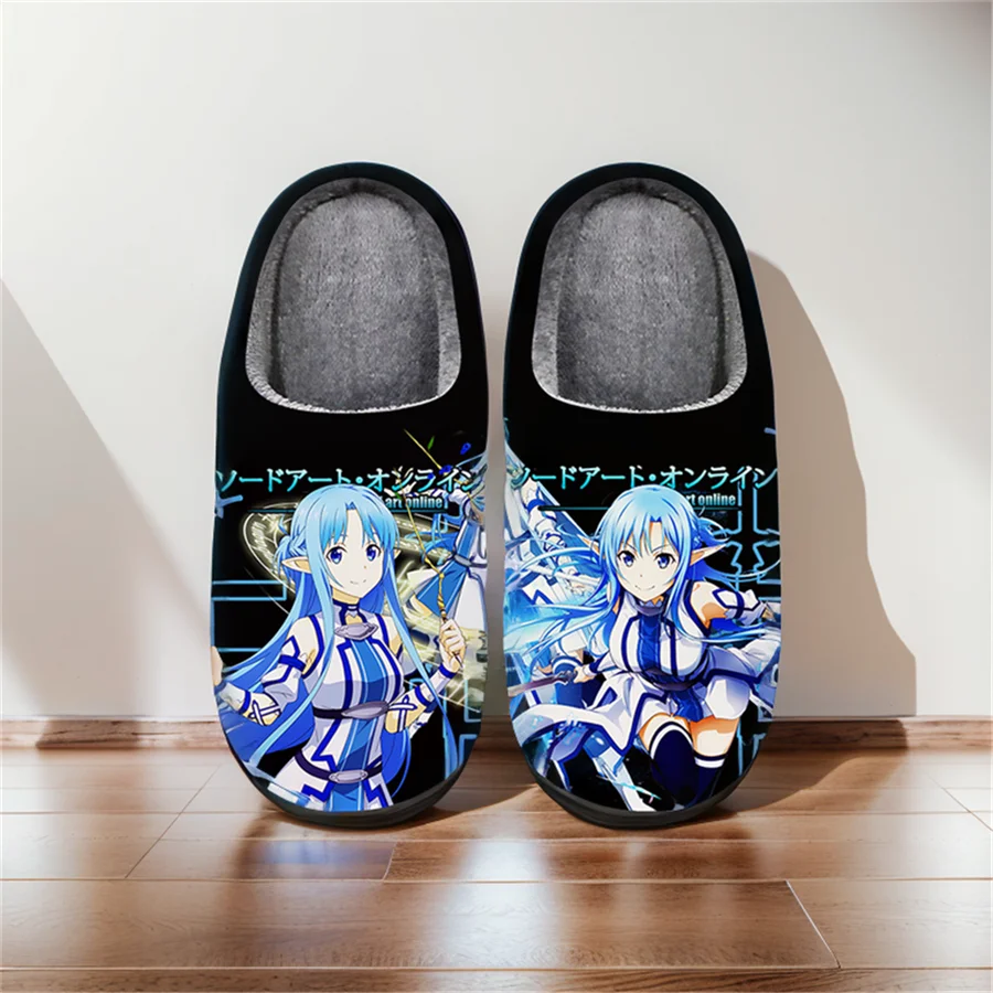 Anime Cartoon Home Slippers Sword Art Online Kirigaya Kazuto Winter Warm Slippers For Man Woman Boy Girl Unisex Halloween Gift