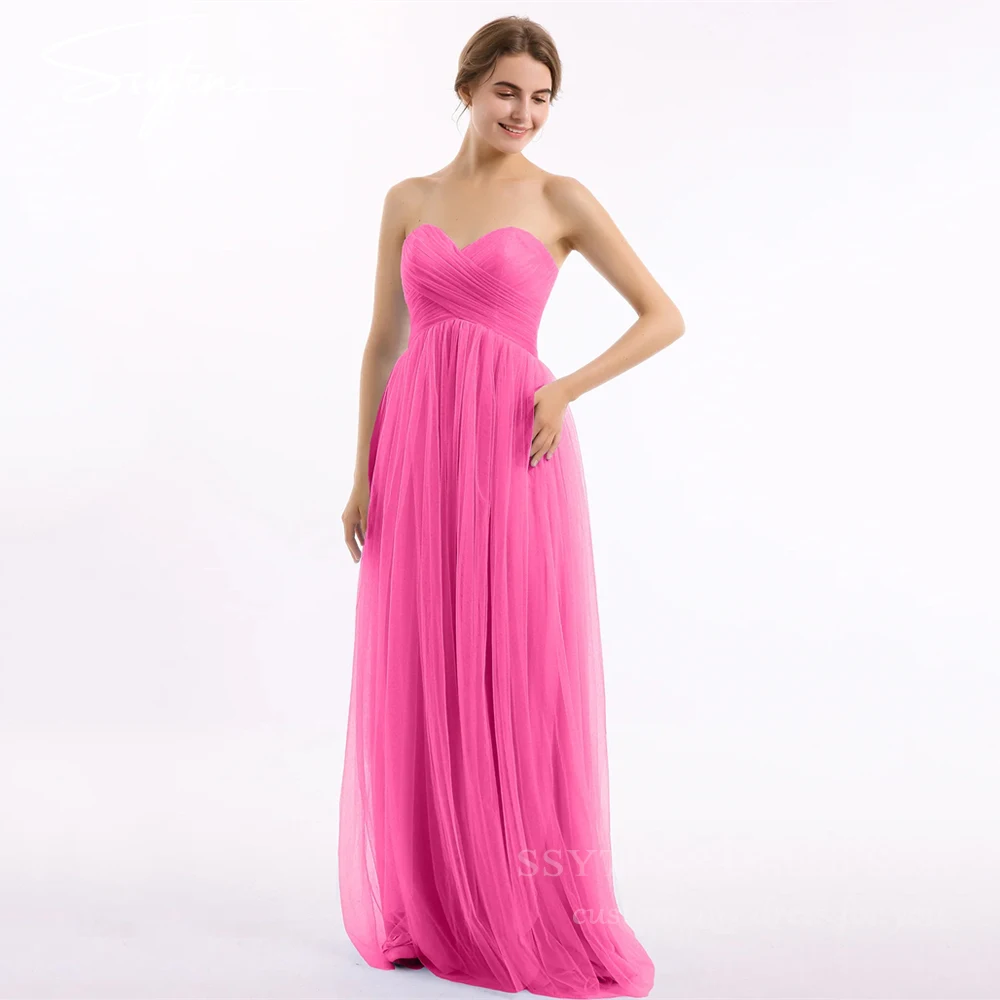 

Pink A Line Special Occasion Dresses Sweetheart Pleats Formal Party Gowns Tulle Long Evening Dress Celebrity vestidos de fiesta