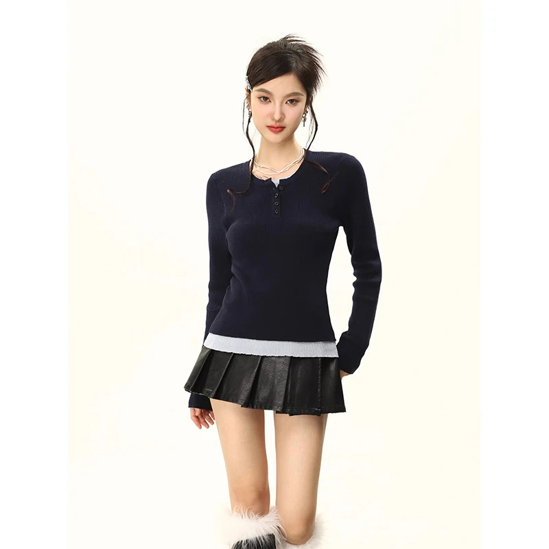 

Winter Women's Knitwear Fashion Round Neck Sweaters Oversized Solid Color Casual Long Sleeve Pullovers for Women