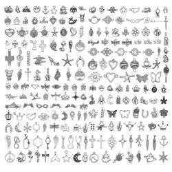 50pcs/Lots Mixed Bulk Animals Flower Star Charms For Jewelry Making DIY Bracelet Earrings Necklace Pendant Accessories Wholesale