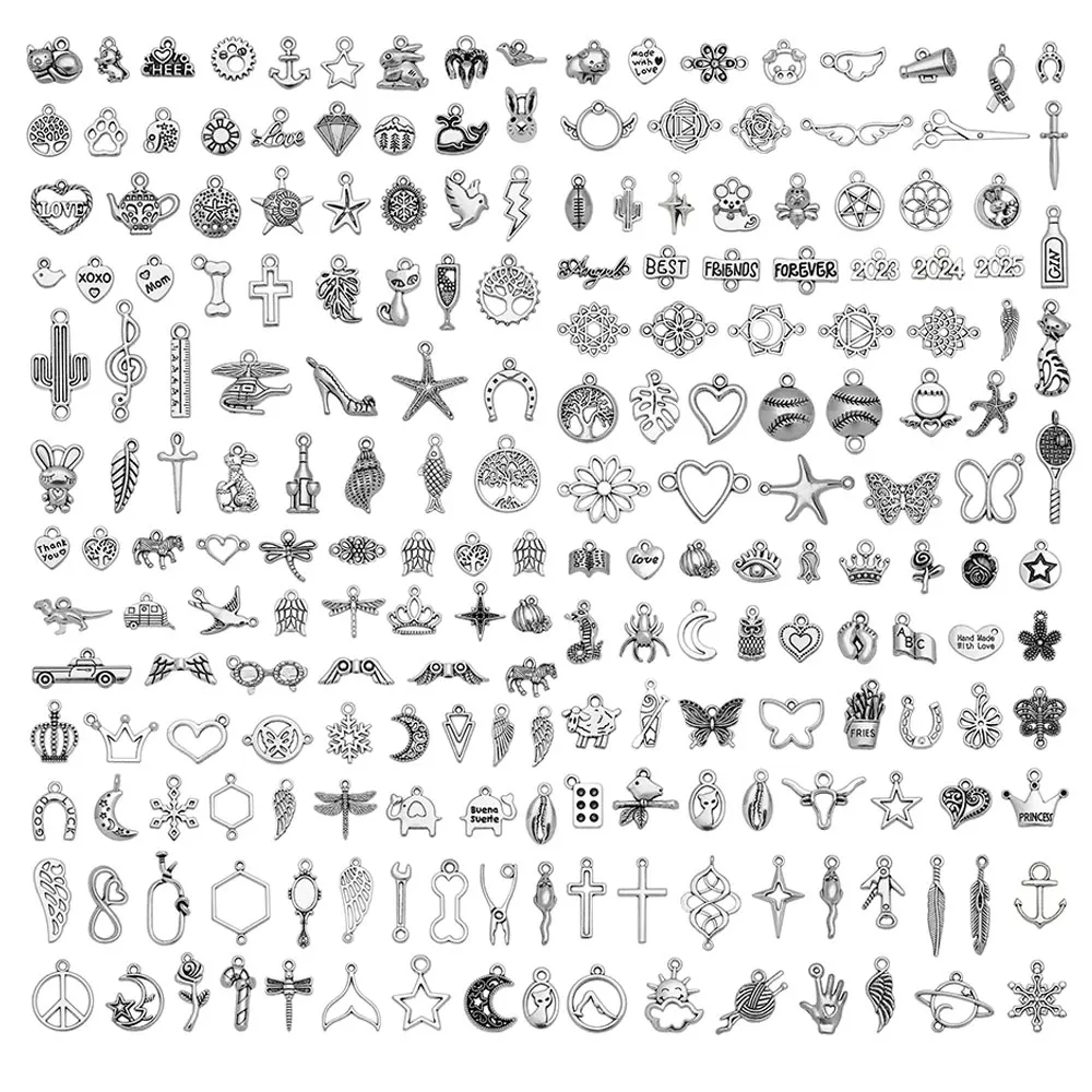 50 sztuk/partii mieszane luzem zwierzęta kwiat gwiazda Charms do tworzenia biżuterii DIY bransoletka kolczyki naszyjnik wisiorek akcesoria hurtowo