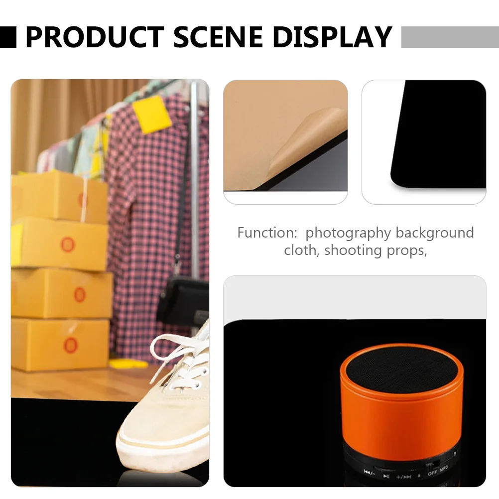 

Photography Backdrop Props Black Acrylic Reflective Board For Product Shooting Smooth Background Studio Use Lightweight