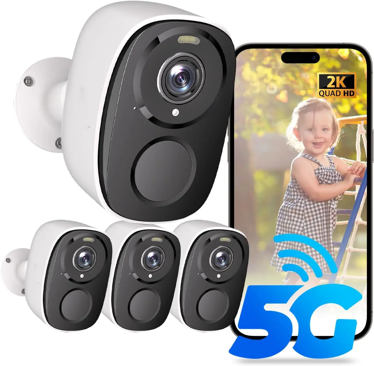 

Upgraded 5G/2.4G WiFi Security Camera, 2K Wireless Outdoor Indoor with AI Motion Detection, Color Night Vision