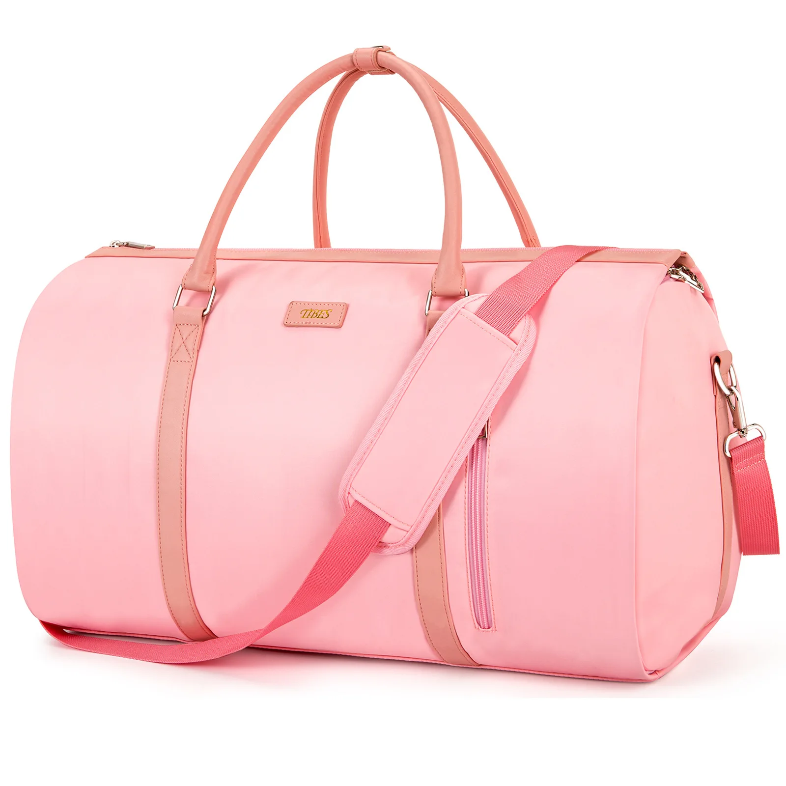 Convertible Garment Bag with Shoulder Strap Carry on Duffel Bag for Men Women 2 in 1 Hanging Suitcase Suit Travel Bags Girl Pink