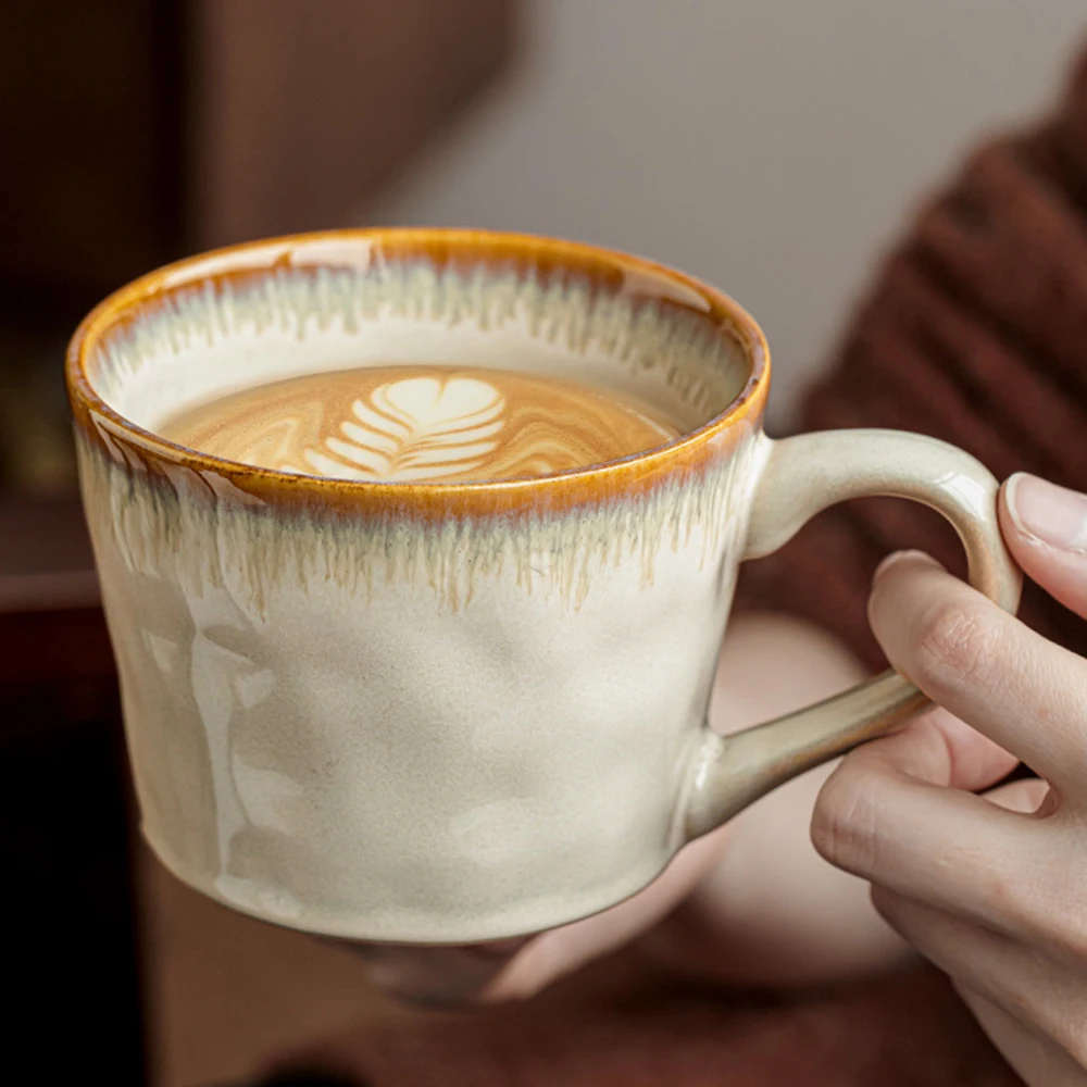 

Japanese Retro Ceramic Coffee Cup Afternoon Tea Mug Coarse Ceramic Coffee Cup