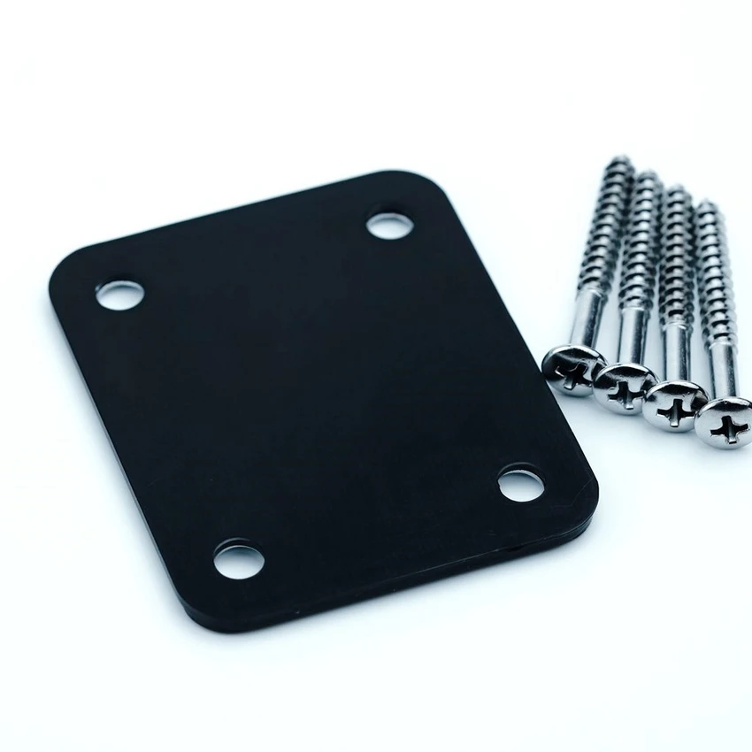 Guyker Guitar Neck Plate 4-Bolt Iron Electric Guitar Bass Neck Joint Plate with Plastic Back Plate