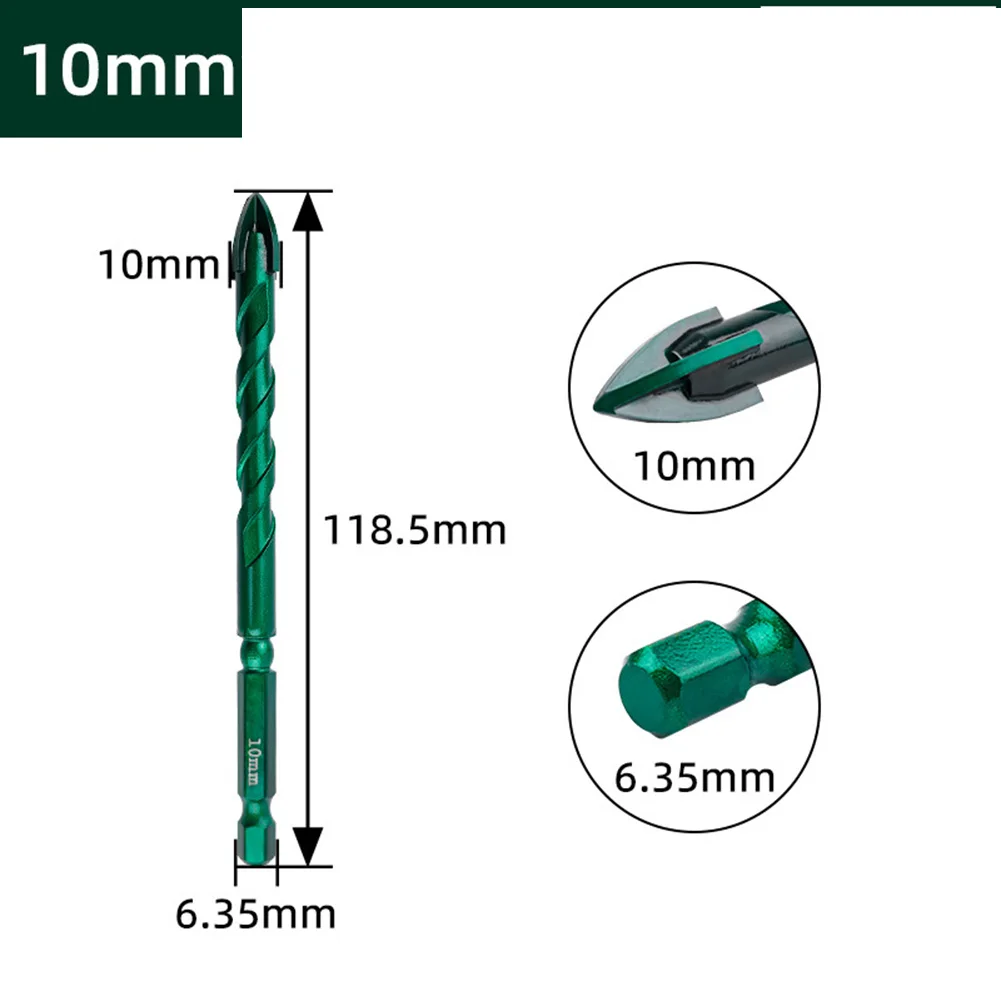 1/4pcs 6/8/10/12mm Carbide Triangle Drill Bit For Glass Marble Granite Tiles Brick Wall Wood Plastic Multi-function Drill Bit