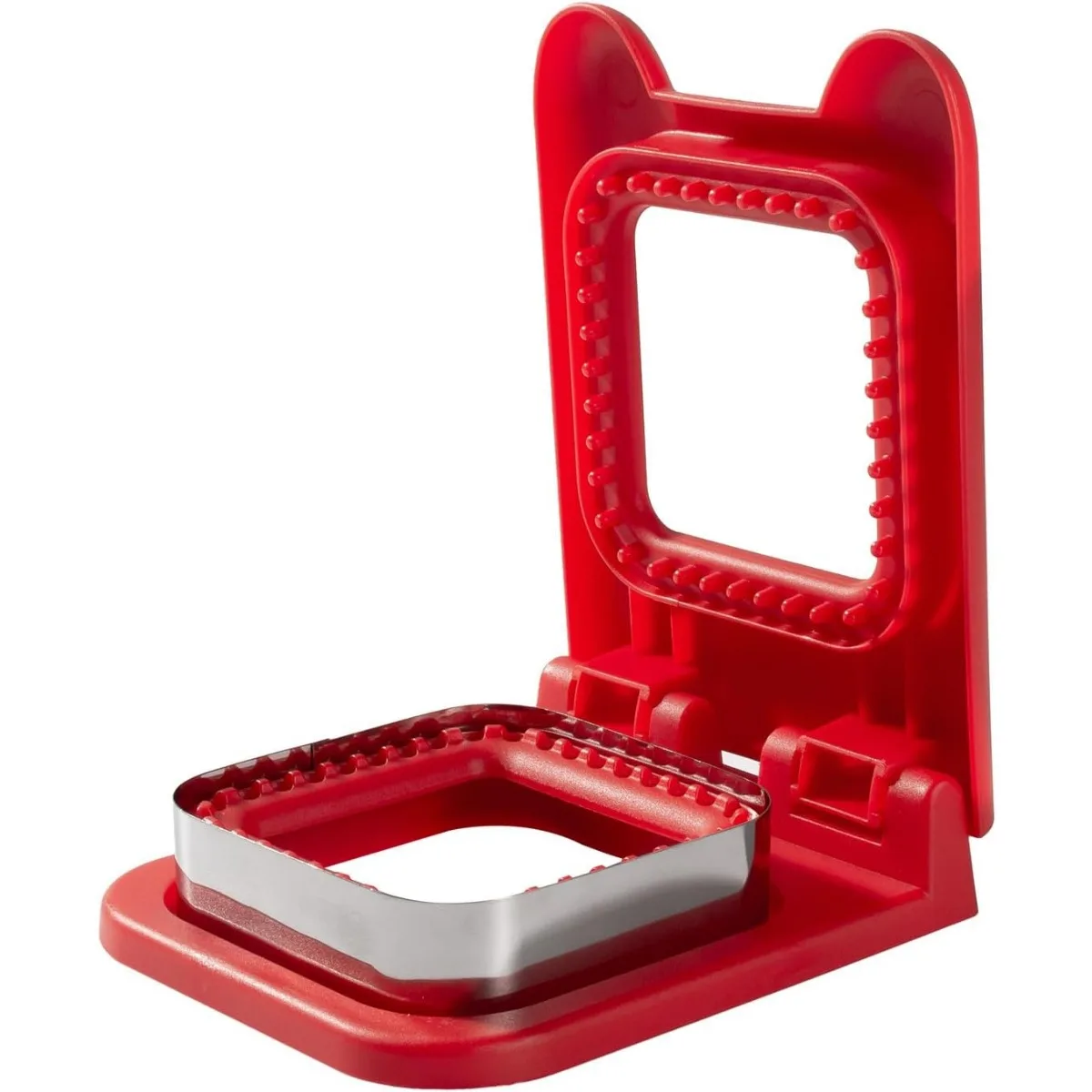 Sandwich Cutter and Sealer, Square Pocket Sandwiches Cutter Uncrustables Maker, Sandwich Cutters for kids love lunchables (Red)