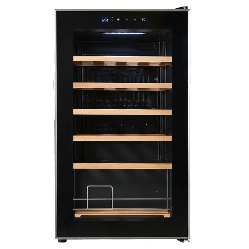 خزانة النبيذ ذات درجة حرارة ثابتة OEM حاشية من الفولاذ المقاوم للصدأ، كمية كبيرة، سعر ممتاز، مبرد بالهواء وخالي من الصقيع #4