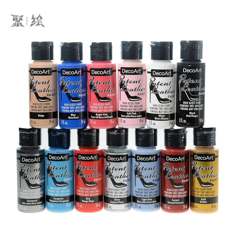 DecoArt Patent Leather High gloss Acrylic Paint 59ml Leather Bag Leather Shoes Leather Clothing Handmade DIY Acrylic Paint