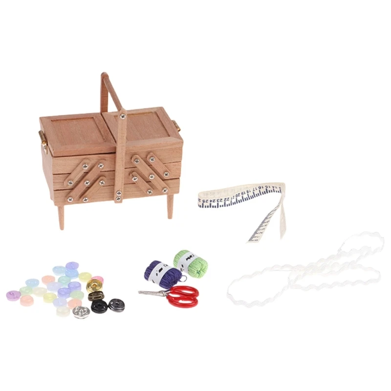 

Decorative Wooden Sewing Miniature Sewing Tools For Dollhouses Scene 15UB