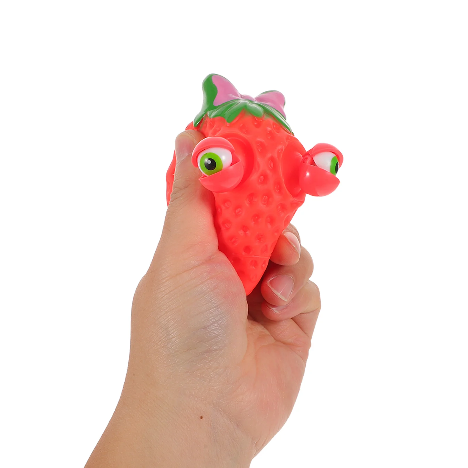 4 pçs simulado morango brinquedos falso fruta morangos artificiais falso dos desenhos animados goodie saco vermelho