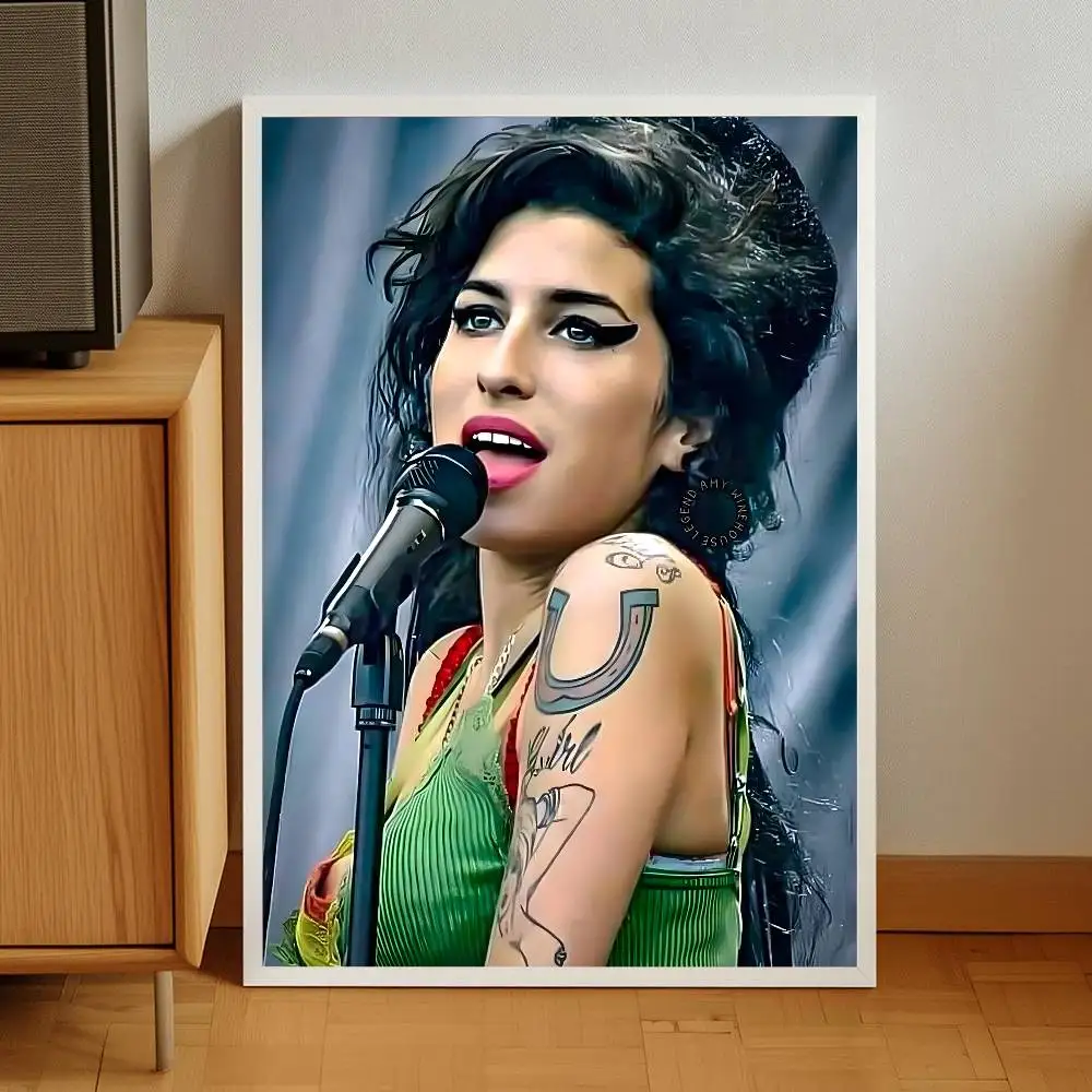 ملصقات ذاتية اللصق لمغني الموسيقى الشهيرة إيمي واينهاوس مناسبة لأي سطح جدار مقاوم للماء والرطوبة #5