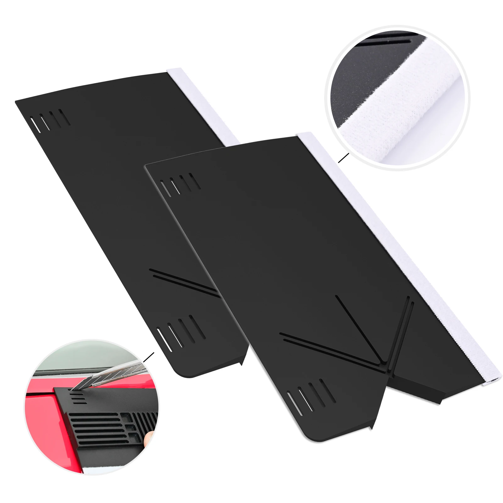 FOSHIO 2pcs Carbon Fiber Film Tint Squeegee Scraper With Felt Edge Car Wrap Decal Sign Making Craft Vinyl Styling Cut Aid Tools