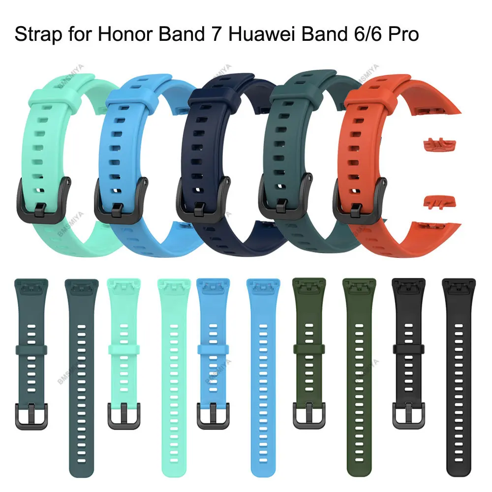 1PCS Silicone Wrist Strap for Huawei Band 6/6 Pro Smart Watch Adjustable Wristband Replacement Bands for Honor Band 7 6 Bracelet