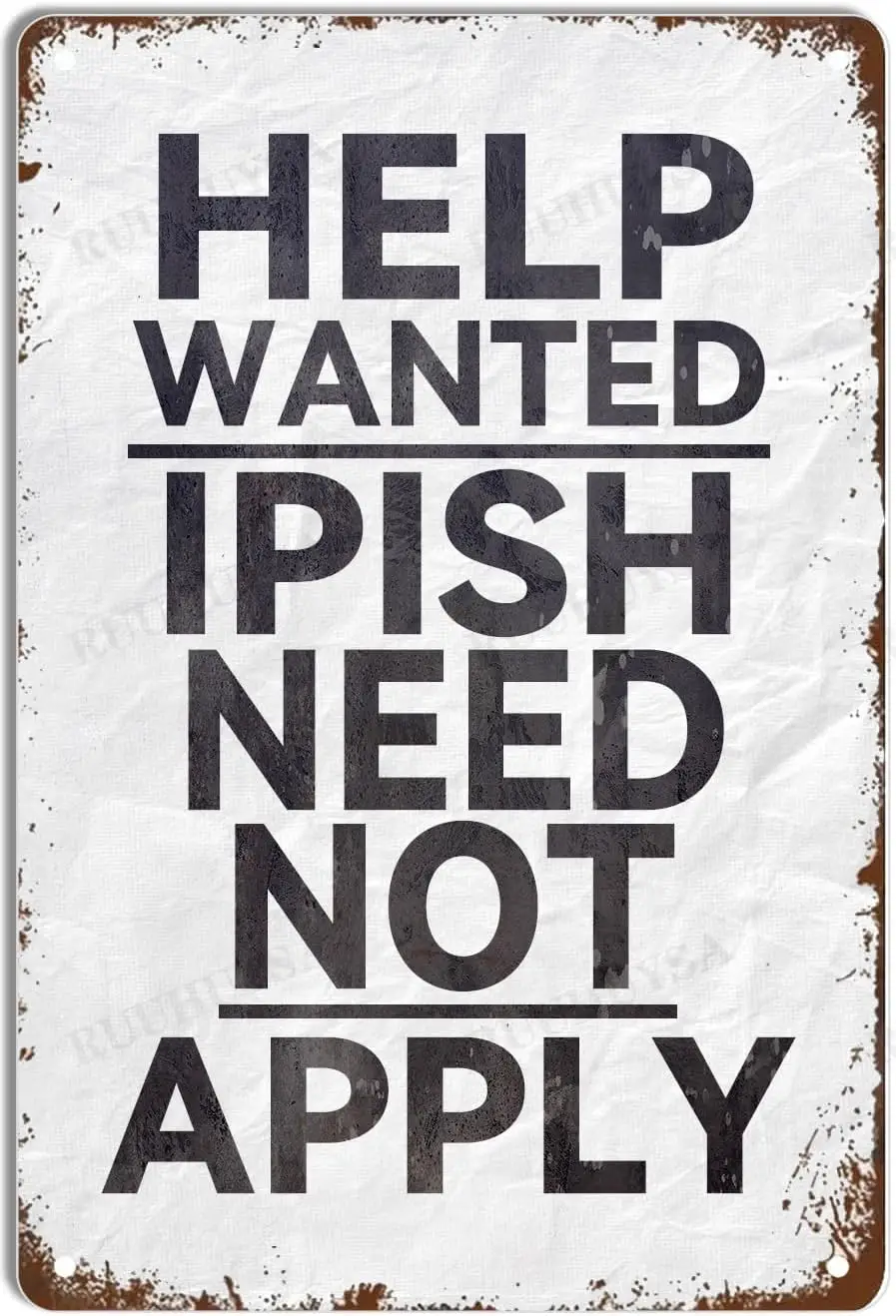 RUUHUYSA Warning Vintage Metal Tin Sign Help Wanted Irish Need Not Apply Iron Painting Home Family Lovers Gift Funny Bedroo sign