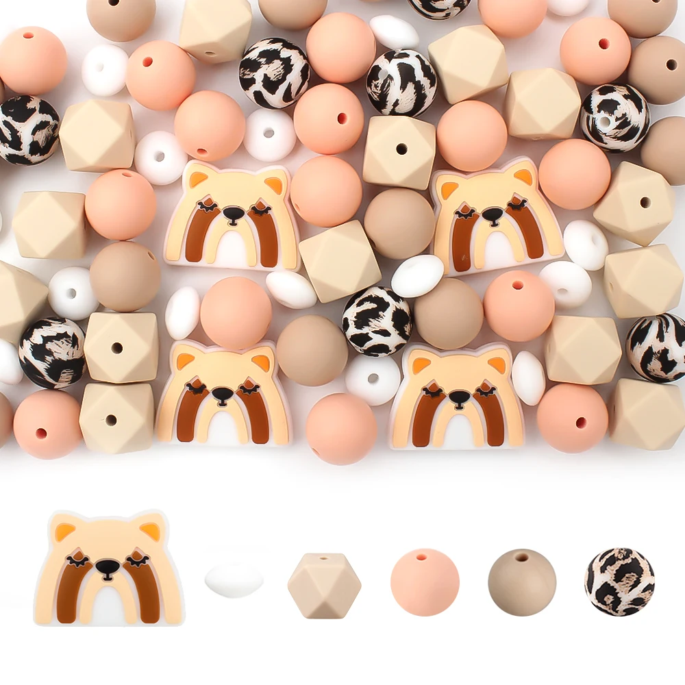 20/30Pcs Silicone Beads Animals Theme Focal Round Beads Set For Jewelry Making DIY Beaded Pen Necklaces Jewelry Accessories