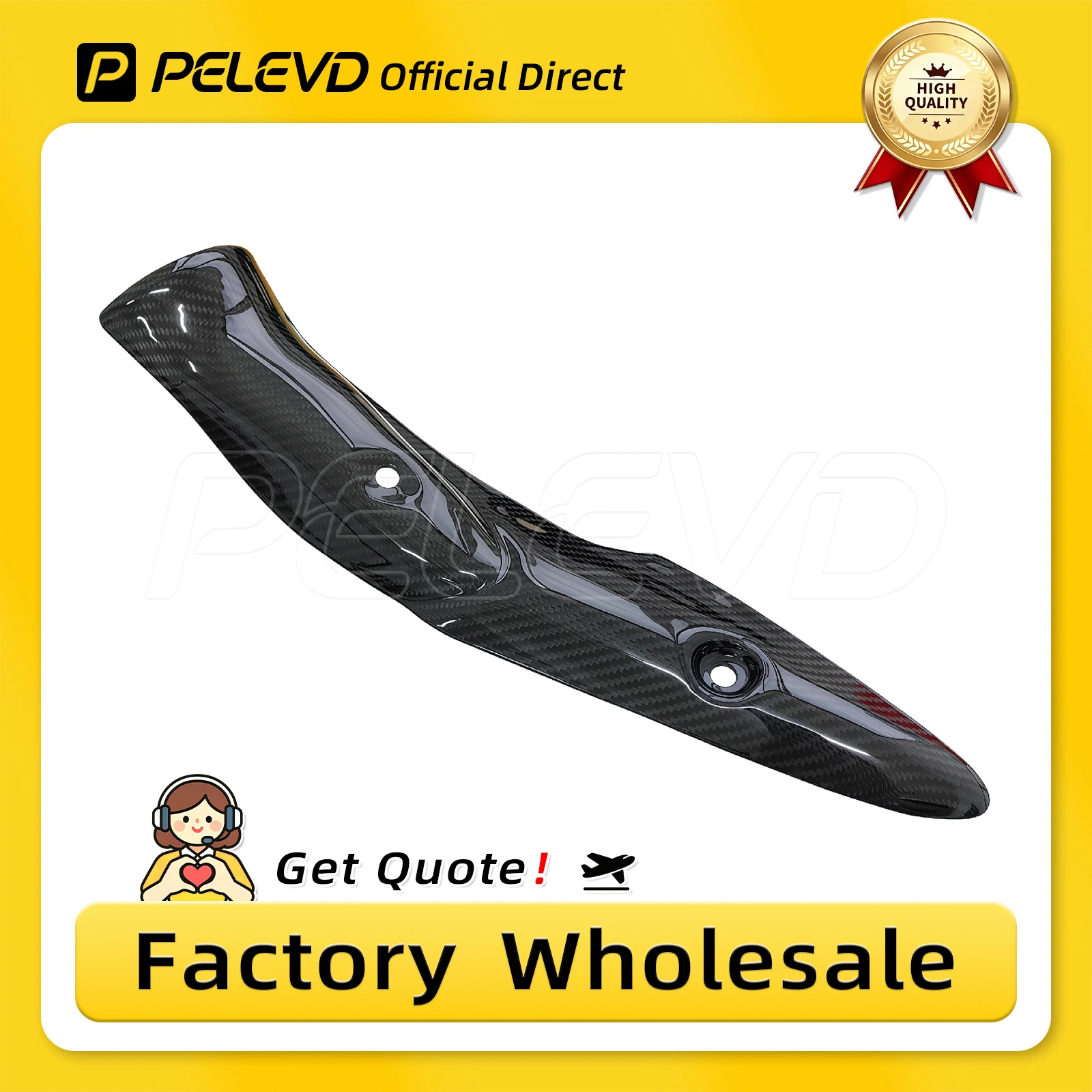 PELEVD 100% CARBON FIBER Exhaust Pipe Heat Shield Guard Cover High Temp Anti-Scald Muffler Protector For Kawasaki Z900 2017-2026