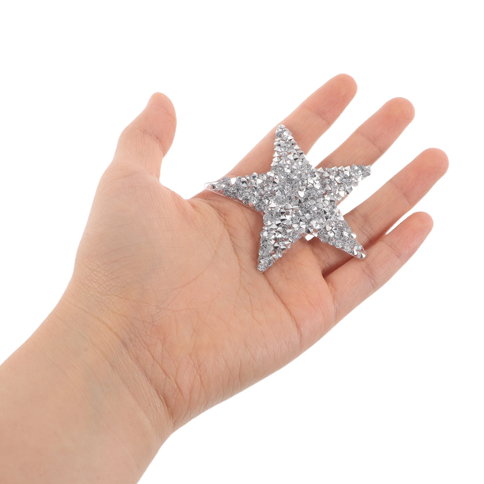 

6Pcs DIY Star Iron-on Rhinestone Patches Sparkling Rhinestone Appliques for Clothes Bags Jeans Jackets Holiday Party