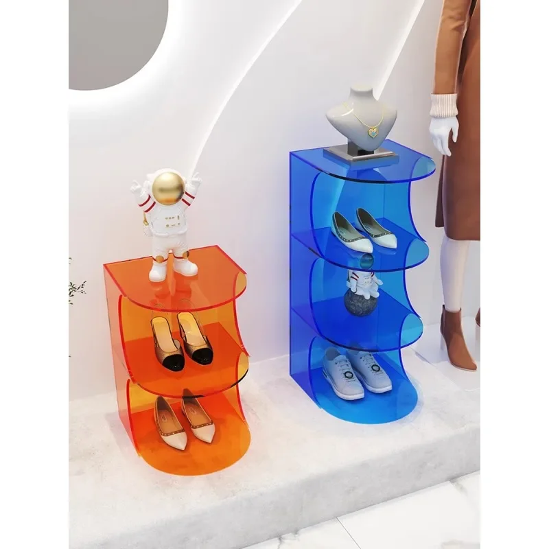 Clothing store shoe bag Nakajima display shelf live stream floor-to-ceiling display cabinet acrylic children's clothing store