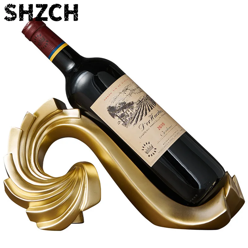 Original design red wine rack ornament light luxury high-end living room home entrance TV cabinet wine cabinet decoration