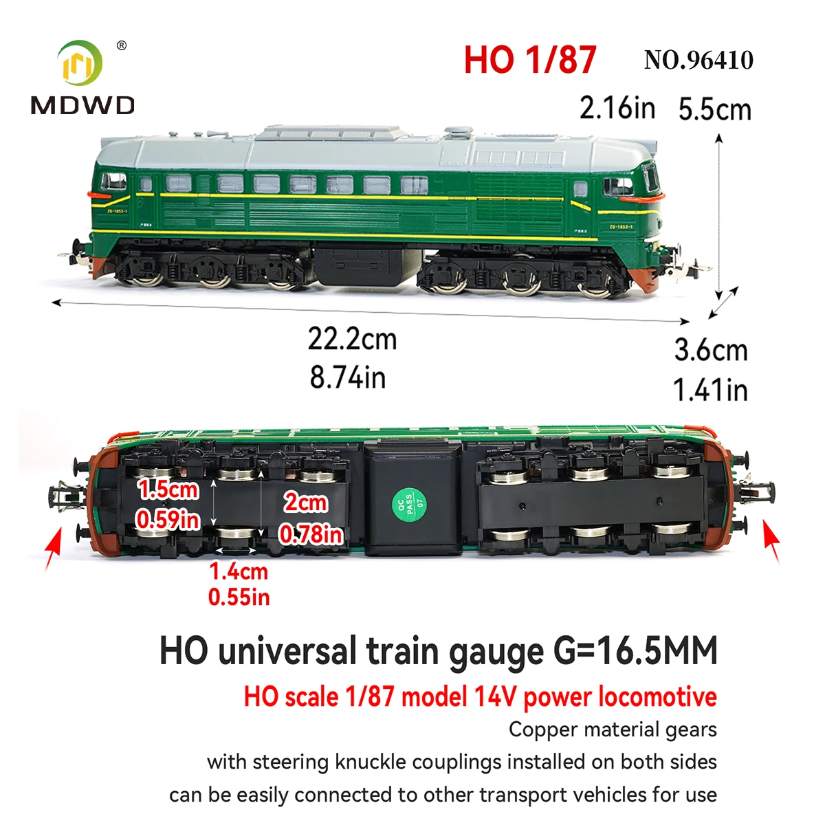 Modelo de Tren de Potencia Ruso M62 Diésel Verde Chino, Kit de Construcción Clásico para Aficionados a Ferromodelismo